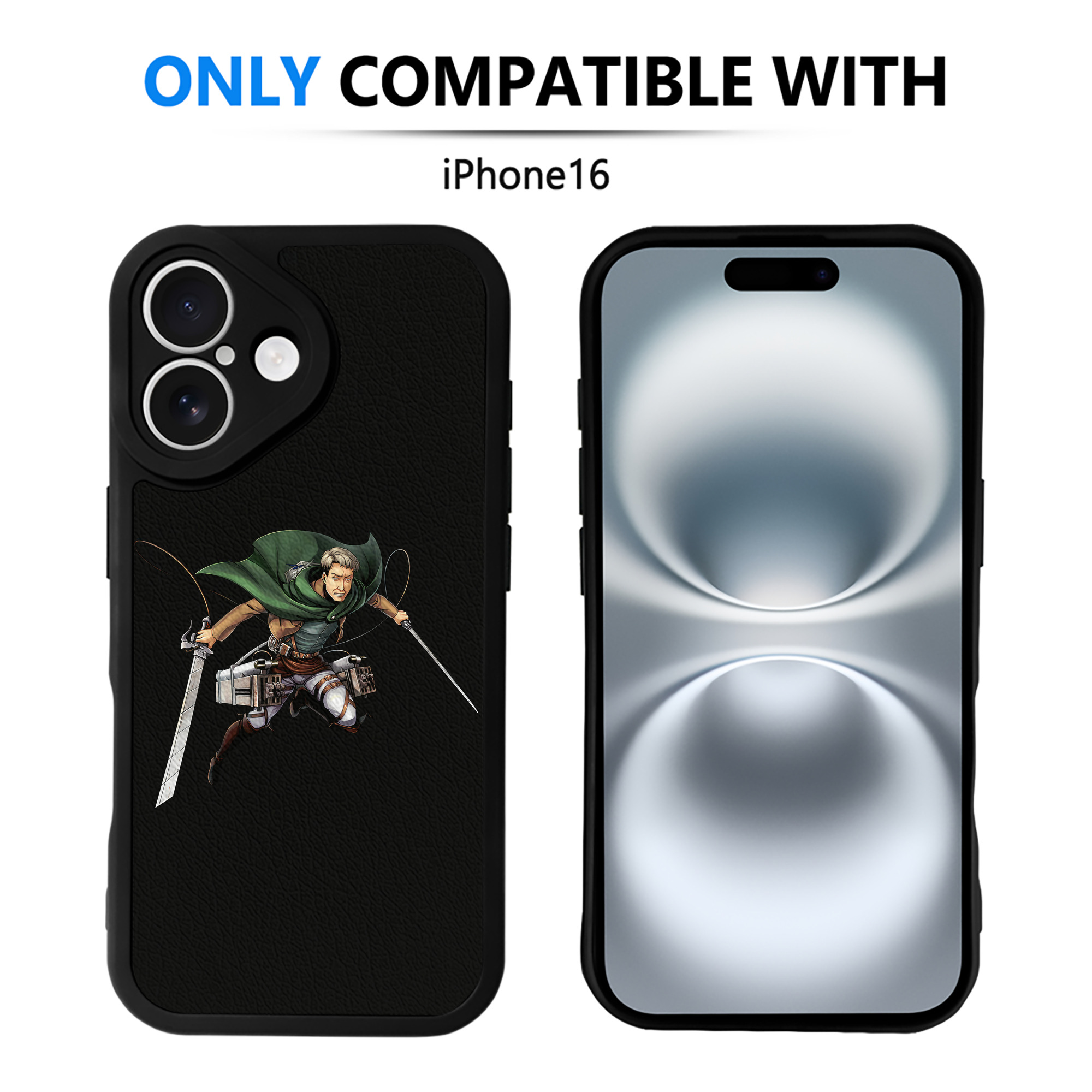 （画像用） 進撃の巨人 Attack on Titan 【iPhone 16シリーズ対応】シリコンスマホケース（レザー調） 材質：シリコン